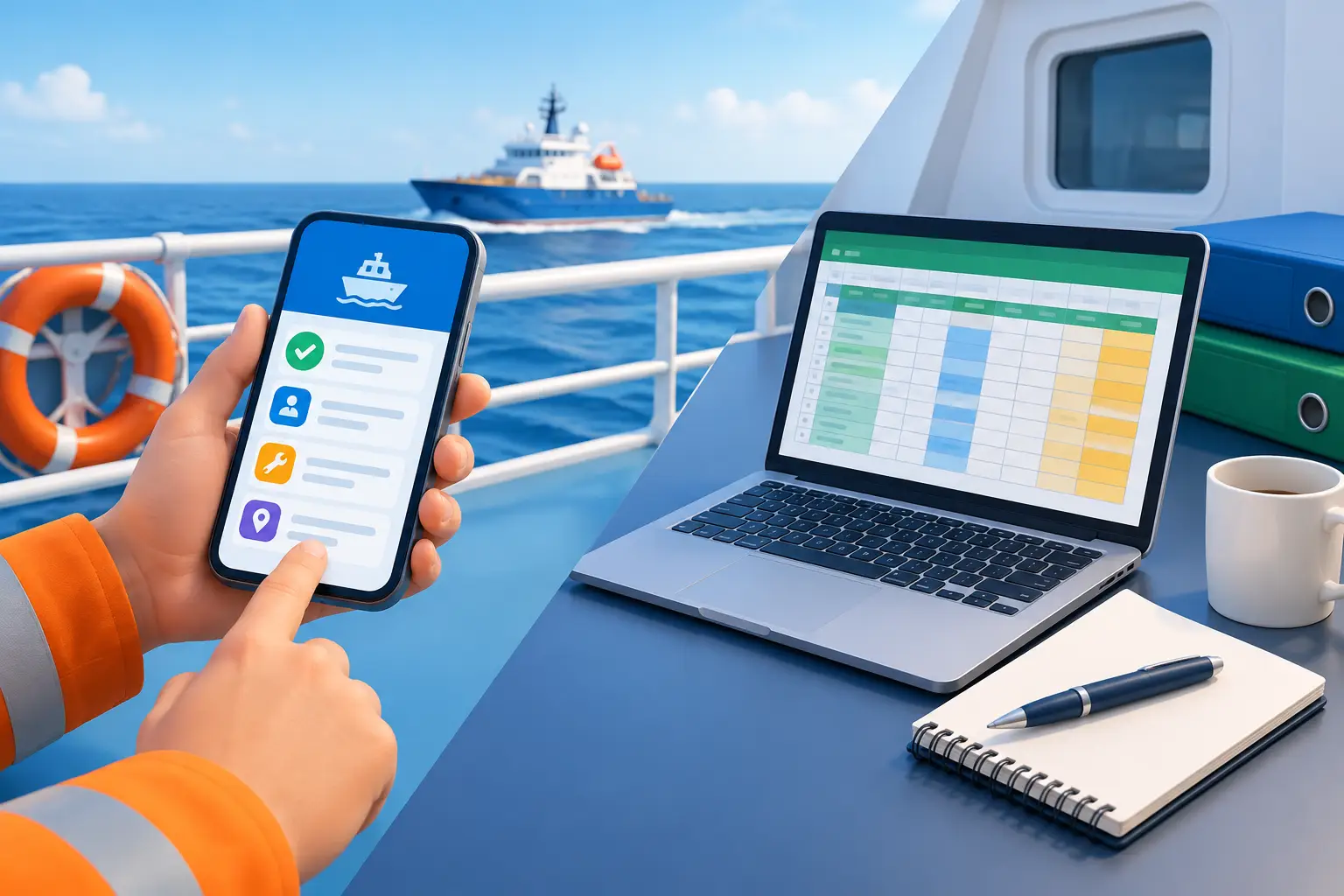 Mobile Records Versus Spreadsheets at Sea